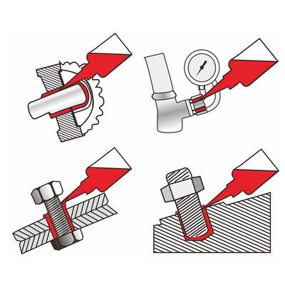 مانع تسرب الأنابيب الأحمر ذو درجة الحرارة العالية، لاصق قفل الخيوط، زجاجة صغيرة
